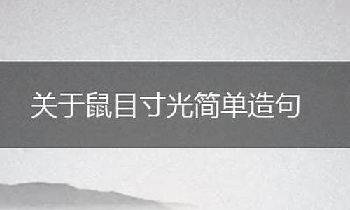 鼠目寸光造句大全简单_鼠目寸光造句大全简单一点