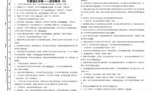 高考成语专题训练及答案解析精讲_高考成语