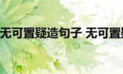 无可置疑造句大全四年级简单_无可置疑造句子