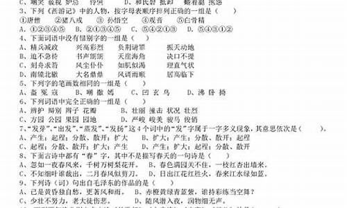 小学语文成语选择题